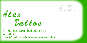 alex dallos business card